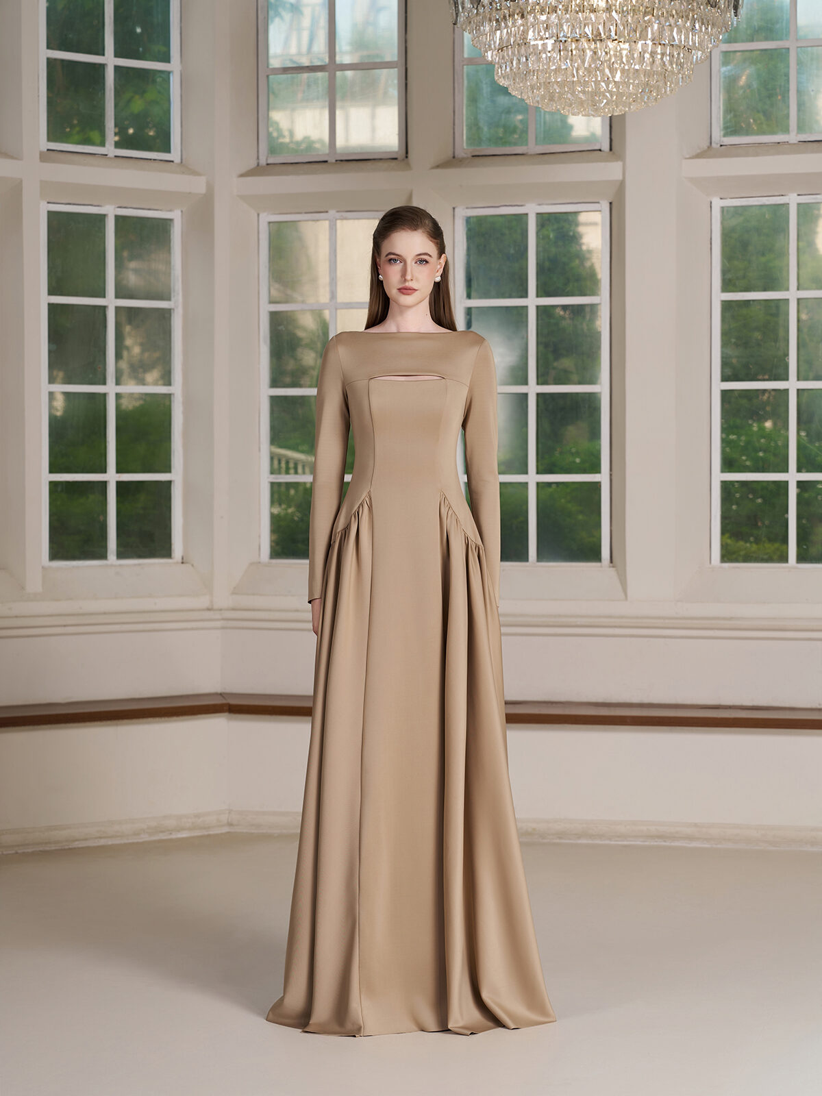 Long Sleeve Structured Maxi Dress